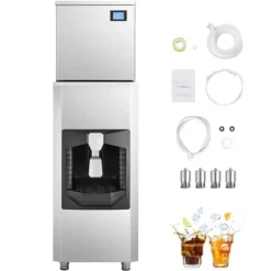 Ismaskiner-Kommersiell Ismaskin 360 pund/dag, 180 pund Förvaringsbehållare, Automatisk Isdispensering