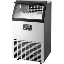 Ismaskiner-Kommersiell Ismaskin, Fristående Skåpmaskin, 120lbs/24H, 45 Isbitar Kapacitet