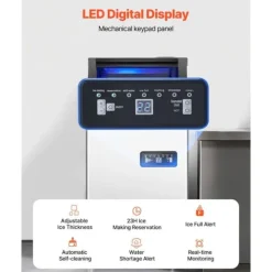 Ismaskiner-Kommersiell ismaskin, Fristående skåpmaskin, 120lbs/24H Produktionskapacitet, 36 isbitar per cykel