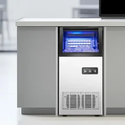 Ismaskiner-Kommersiell ismaskin, Fristående skåpmaskin, 120lbs/24H Produktionskapacitet, 36 isbitar per cykel