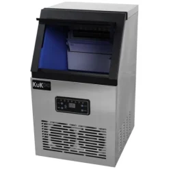 Ismaskiner-Kommersiell Ismaskin i Rostfritt Stål För Restaurang 40 KG Is På 24 H Bar Café Konditori Ismaskiner Automatiskt Vattenintag 22 mm Storlek Per Iskub