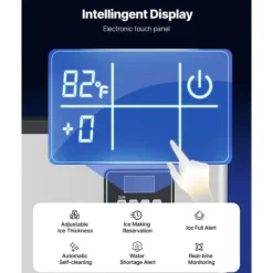 Kommersiell Ismaskin, Modell 550 lbs/24h, med 300 lbs Förvaringsbehållare, Automatisk Självrengöring