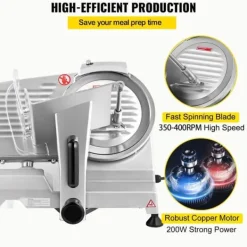 Köttskivare-Kommersiell köttskärare, 200 W, 350-400 varv/min. 8