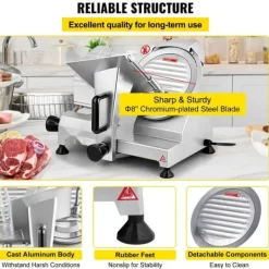 Köttskivare-Kommersiell köttskärare, 200 W, 350-400 varv/min. 8