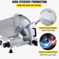 Kommersiell köttskärare 320 W, elektrisk Deli-matskärare med 12
