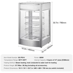 Matuppvärmare-Kommersiell pizzavärmare för 14