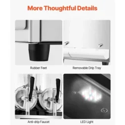 Slushmaskiner-Kommersiell slushmaskin 12Lx2, margarita- och smoothie-maskin, hög kapacitet, effektiv kylning, perfekt för caféer och fester