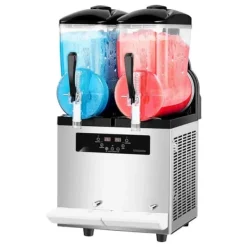 Slushmaskiner-Kommersiell slushmaskin 12Lx2, margarita- och smoothie-maskin, hög kapacitet, effektiv kylning, perfekt för caféer och fester