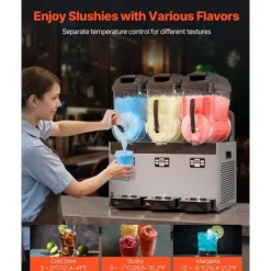 Slushmaskiner-Kommersiell Slushy-maskin 12Lx3, Margaritamaskin, Smoothiemaskin, Frysta drycker, Hög kapacitet, Snabb och effektiv för evenemang