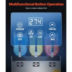 Slushmaskiner-Kommersiell Slushy-maskin 12Lx3, Margaritamaskin, Smoothiemaskin, Frysta drycker, Hög kapacitet, Snabb och effektiv för evenemang