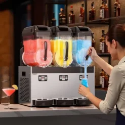 Slushmaskiner-Kommersiell Slushy-maskin 12Lx3, Margaritamaskin, Smoothiemaskin, Frysta drycker, Hög kapacitet, Snabb och effektiv för evenemang