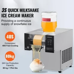 Kommersiell Snömaskin, 176LBS/24H Modell, Glassmaskin i Rostfritt Stål