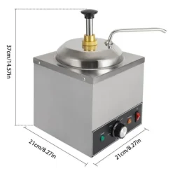 Kommersiell såsdispenser - Elektrisk enkelpump - Uppvärmd - 2 L kapacitet - 650 W - 220 V/50 Hz - 201 rostfritt stål - Silver