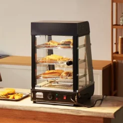 Kommersiell 3-vånings matvärmare, bänkdisplay, pizzaskåp med belysning