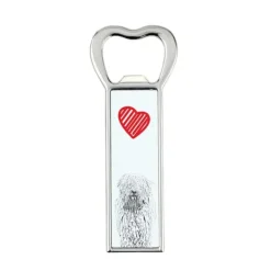 Komondor - flasköppnare med en hund, personlig kylöppnare, unik present till en man från Art-Dog