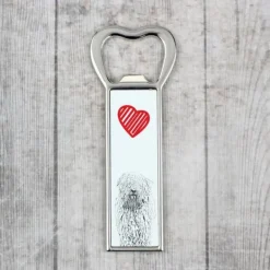 Komondor - flasköppnare med en hund, personlig kylöppnare, unik present till en man från Art-Dog