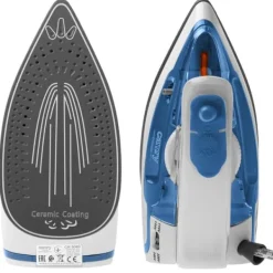 Kompakt resestrykjärn med ångfunktion och fällbart handtag