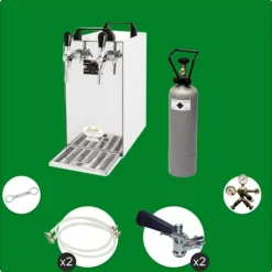 Komplett set - Öltapp - kontakt 40 två linjer torr kylare, run kylare 50 liter/h, KEG:Type G, KEG 2:Type D