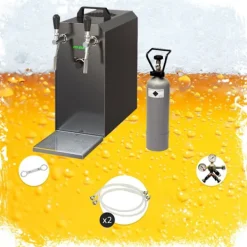 Ölkranar-Komplett set - Öltapp - Stream 50 två linjer torr kylare, run kylare 50 liter/h, KEG:Type G, KEG 2:KeyKeg