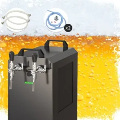 Ölkranar-Komplett set - Öltapp STREAM 80K med luftpump, ölväska, genomströmningskylare, 2-linjers torrkylare, KEG:Type G, KEG 2:Type A