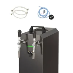 Ölkranar-Komplett set - Öltapp STREAM 50K med luftpump ölkorg, flödeskylare 2-ledare torrkylare, upp till 55 liter/h - BLACK EDITION, KEG:Type G, KEG 2:KeyKeg | CDON