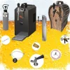 Komplett set under disk - Öltapp JET 30 en linje torr kylare, 35 liter/h -Bierkoffer med trätunna, KEG:NC Adapter