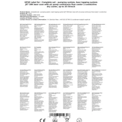 Ölkranar-Komplett uppsättning - Öltapp - JET 30K dispenser med luftpump en linje torr kylare, 30 liter/h, KEG:utan