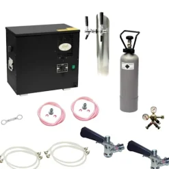 Komplett uppsättning för underdisk Öltapp AS40 2 slingor, med kylare, KEG:5 liters adapter, KEG 2:Type D