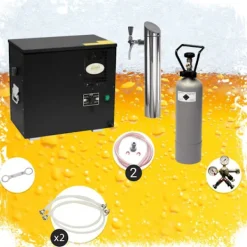 Komplett uppsättning Öltapp AS40 2 slingor, med kylare, KEG:5 liters adapter, KEG 2:Type A
