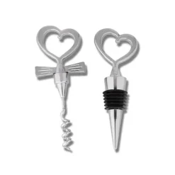 Korkskruvar-Korkskruv - Hjärta - Stål - 2 delar - Vit