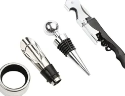 Korkskruvar-Korkskruvset (vinhällare, sjöhästkniv, vinring, vinpropp)