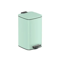 Kosmetikbehållare 8 liter med lock, stål, mintgrön, 23,9 x 19,3 x 33,5 cm (L x B x H) Totalhöjd (med locket öppet): 52,2 cm Innermått hinken: 19,3