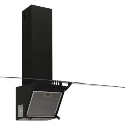 Köksfläktar-Kraftfull köksfläkt 90 cm i stål och härdat glas | Färg: Svart | Storlek: 90x50x15 cm