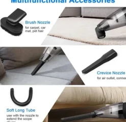 Kraftfull sladdlös handdammsugare, 30000 rpm 120W bildammsugare med USB-snabbladdning, 30 minuters arbetstid för våt och torr användning, bärbar hand | CDON