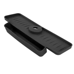 Kran Stänkskyddande Avrinningsställ Silikon Hopfällbart Kranhandtag Droppfångare Avrinningshylla Kök Svart