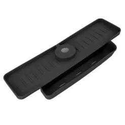 Kran Stänkskyddande Avrinningsställ Silikon Hopfällbart Kranhandtag Droppfångare Avrinningshylla Kök Svart