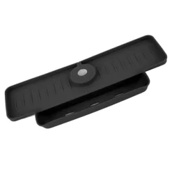 Kran Stänkskyddande Avrinningsställ Silikon Hopfällbart Kranhandtag Droppfångare Avrinningshylla Kök Svart