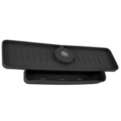 Kran Stänkskyddande Avrinningsställ Silikon Hopfällbart Kranhandtag Droppfångare Avrinningshylla Kök Svart