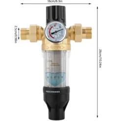 Vattenfilter-Kranvattensfilter, hög flödeshastighet, lätt underhåll, svart