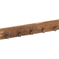 vidaXL Kroklist med 5 krokar 100x2,5x15 cm massivt återvunnet trä