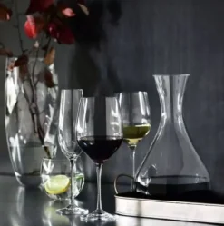 Glas-Krosno 6x430ml glas för VIT RÖTT VIN KRISTALLINT GLAS NICE