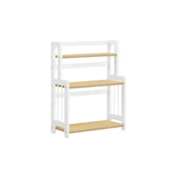 Köksorganiserare-Kryddhylla med 3 nivåer för bänkskiva i naturell ekfärg