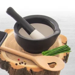 Mortlar & Mortelstötar-Kryddmortel i svart porslin