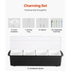 Kryddserver, 4-facks kyld garneringsbricka, 503x165x117 mm, Förvaring