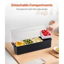 Kryddserver, 4-facks kyld garneringsbricka, 503x165x117 mm, Förvaring