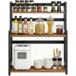 Köksorganiserare-Kryddställ - Bambu - 3-vånings - Organizer - Matsal eller kontor