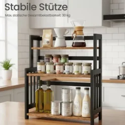 Köksorganiserare-Kryddställ - Bambu - 3-vånings - Organizer - Matsal eller kontor