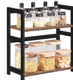 Köksorganiserare-Kryddställ - Mångsidig arrangör 42 x 18 x 43 cm Vintage Brun-Svart