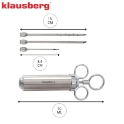 Köttbetsspruta 60ml stål KLAUSBERG KB-7842