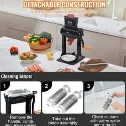 Köttmörare, Manuell Robust Rostfritt Stål, 44.5x30x24.5 cm